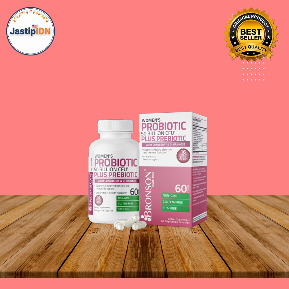 [REPACK 30 CAPS] BRONSON WOMEN'S PROBIOTIC 50 BIL CFU W/ PREBIOTIC & CRANBERRY / Women Probiotic
