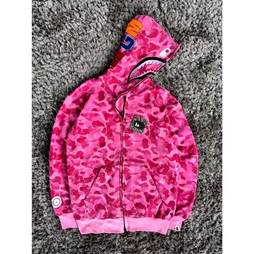 HOODIE ZIPPER BAPE PINKFIR