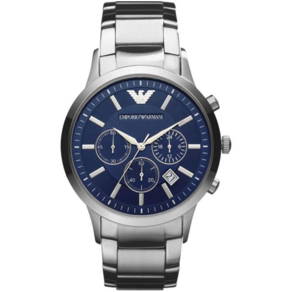 Emporio Armani Chronograph AR2448 Blue dial stainless steel strap Original