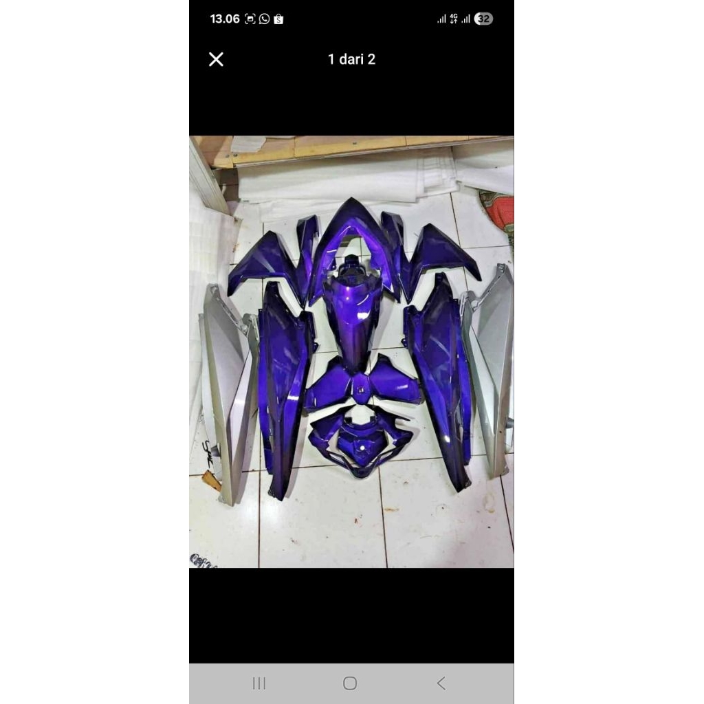cover full body halus vario 125 150 led old warna unggu candy silver