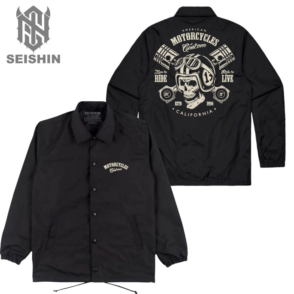 Seishin Jacket Coach Motorcycles custom california black jacket Unisex