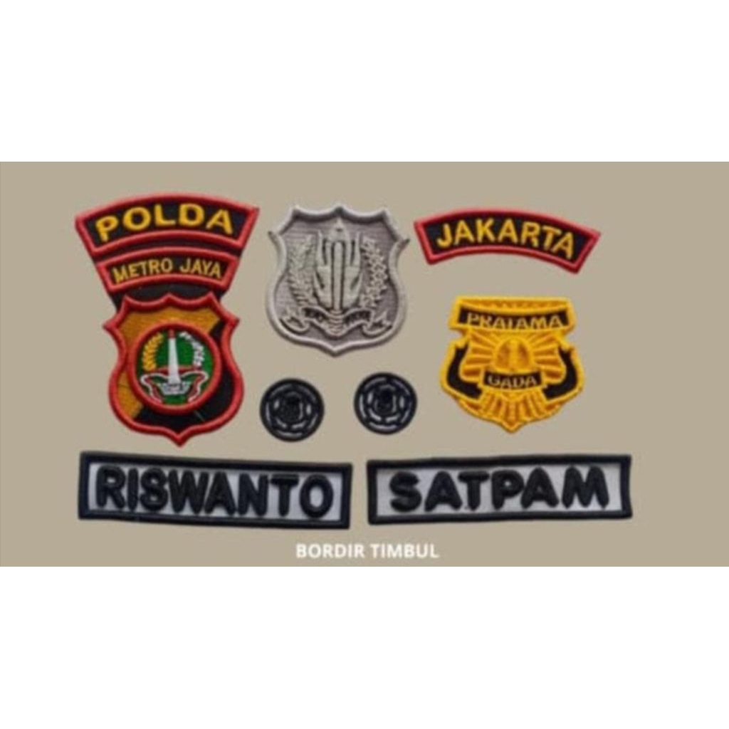 bordir satpam timbul/atribut badge bordir satpam timbul