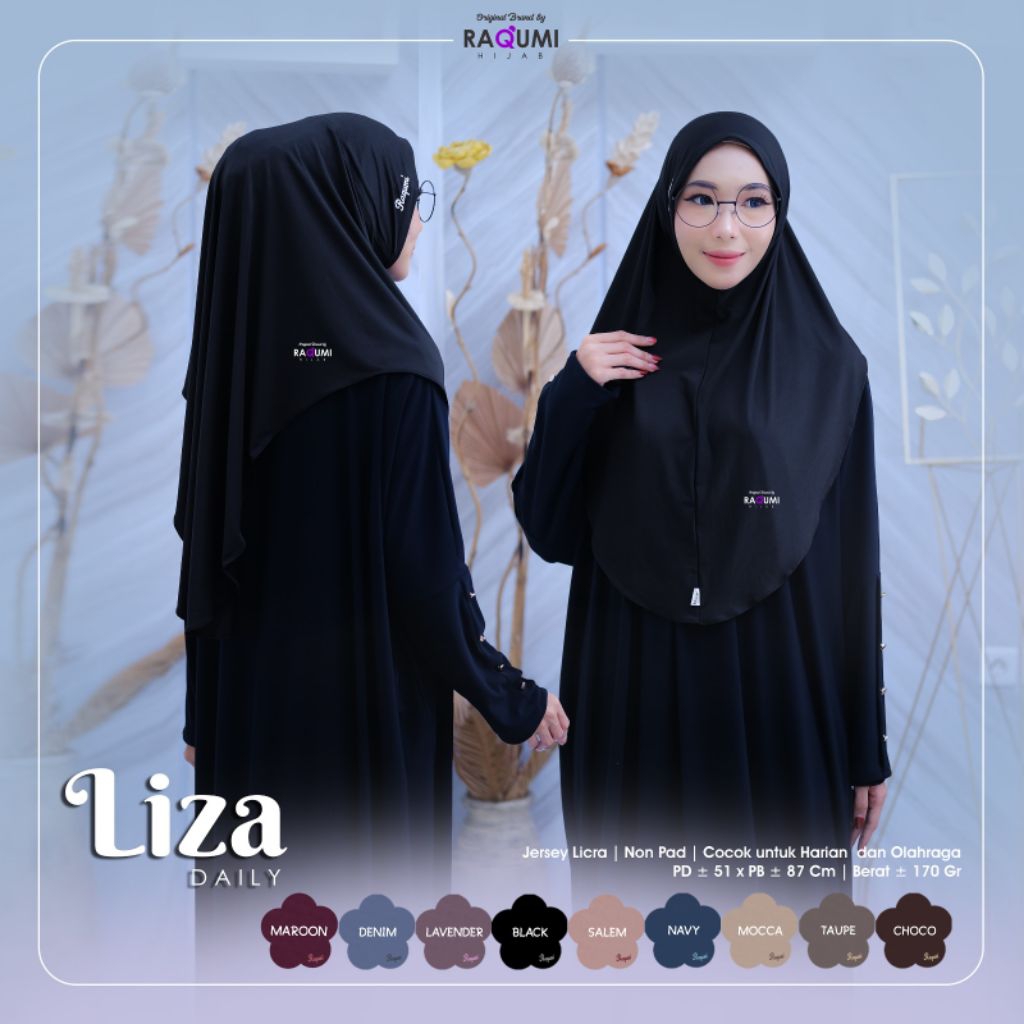 Liza jilbab instan terbaru kekinian / bergo Jersey premium ORI by raqumi