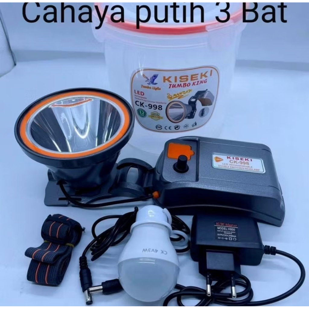 KISEKI CK-998 Senter Kepala  Original  Kiseki CK 998 5000mah Tahan 12 Jam