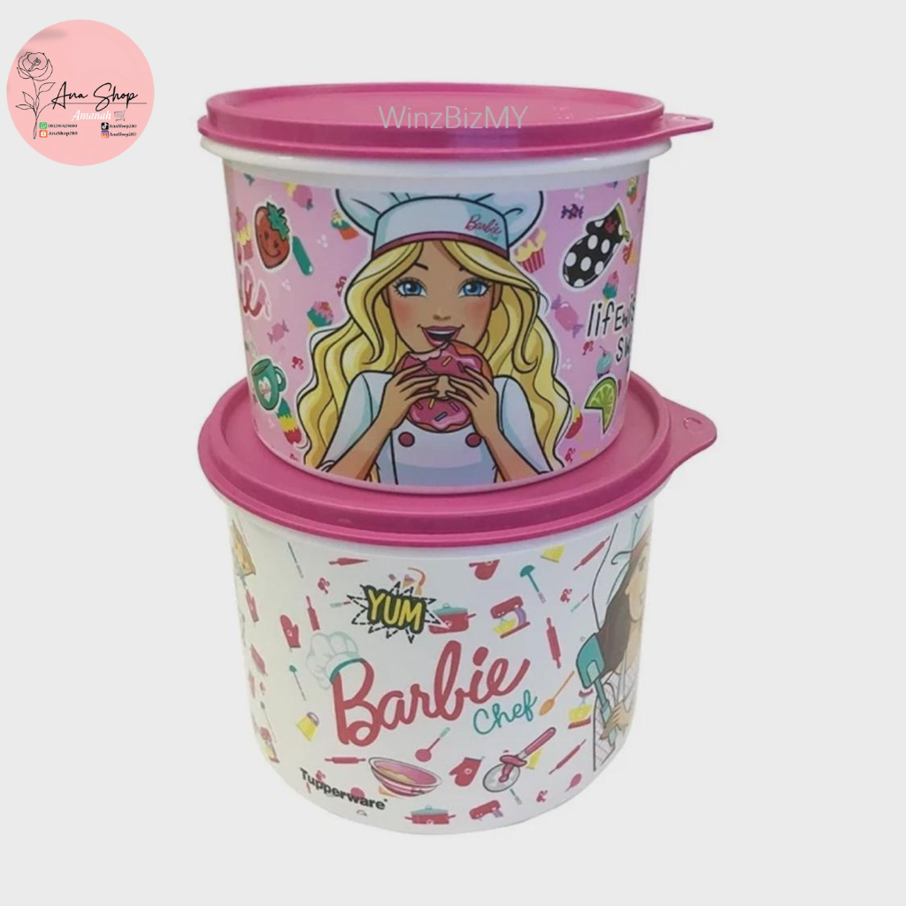 Tupperware Barbie Canister - Tempat Penyimpanan Makanan Bermotif Barbie