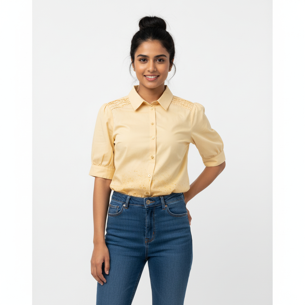 Shirt button S.oliver Mustard kemeja branded polos wanita