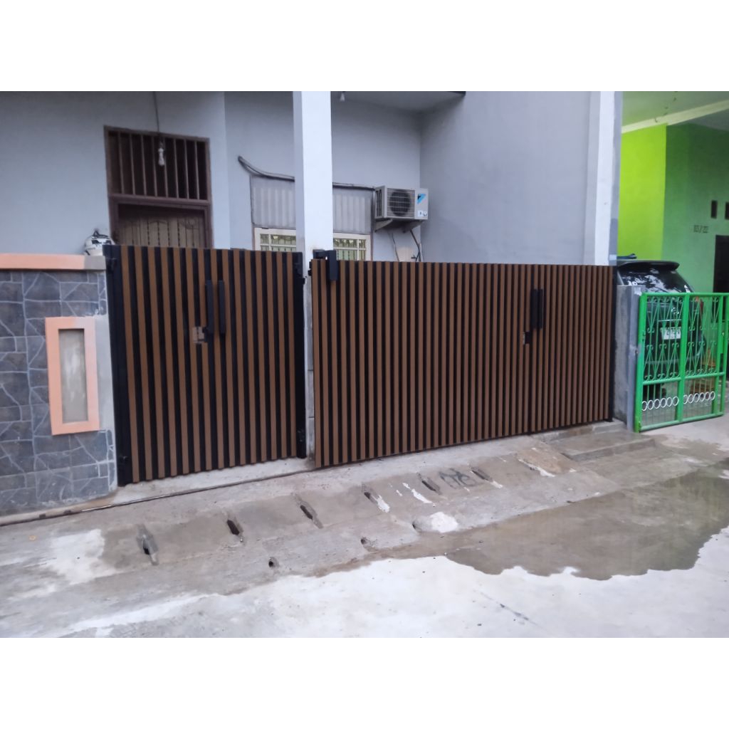 pagar dorong besi galvanis