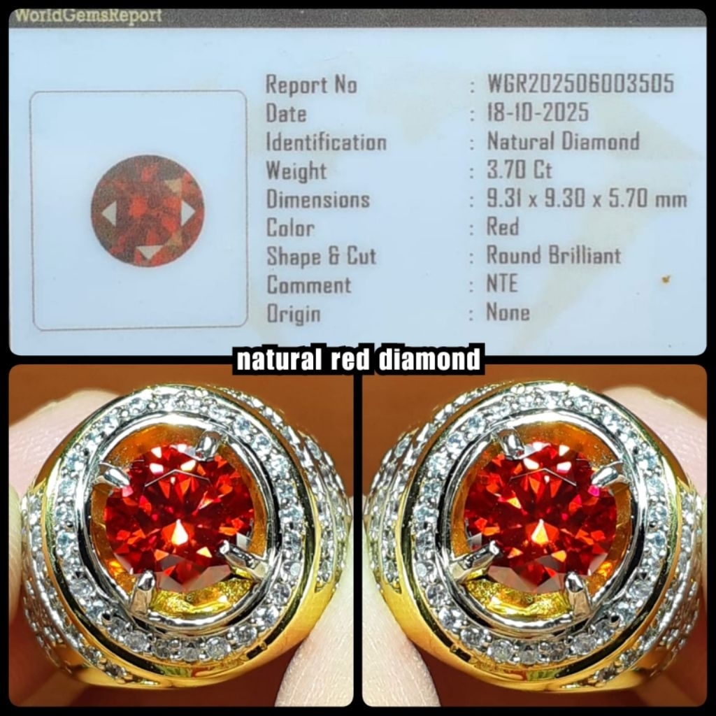 berlian merah super eropa HQ collector item + memo lab