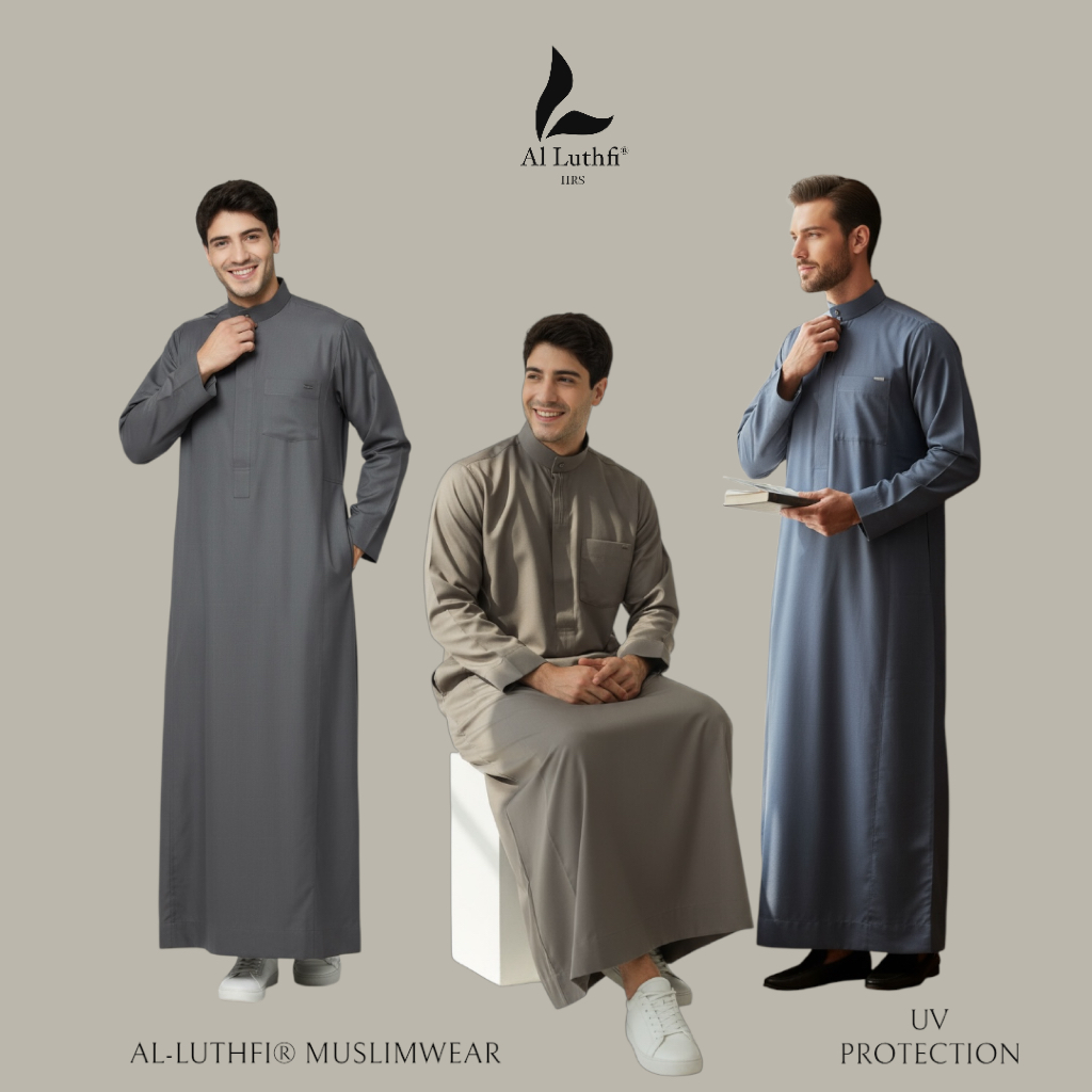 AL-LUTHFI | Jubah Pria Dewasa ANTI UV - Gamis Pria Lengan Panjang Premium