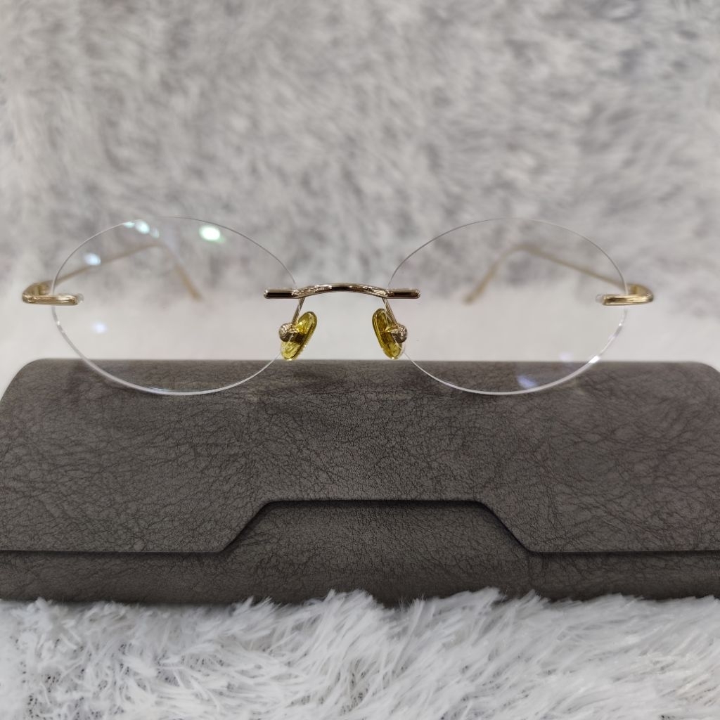 FRAME KACAMATA TITANIUM OVAL SILVER DAN GOLD PRIA DAN WANITA