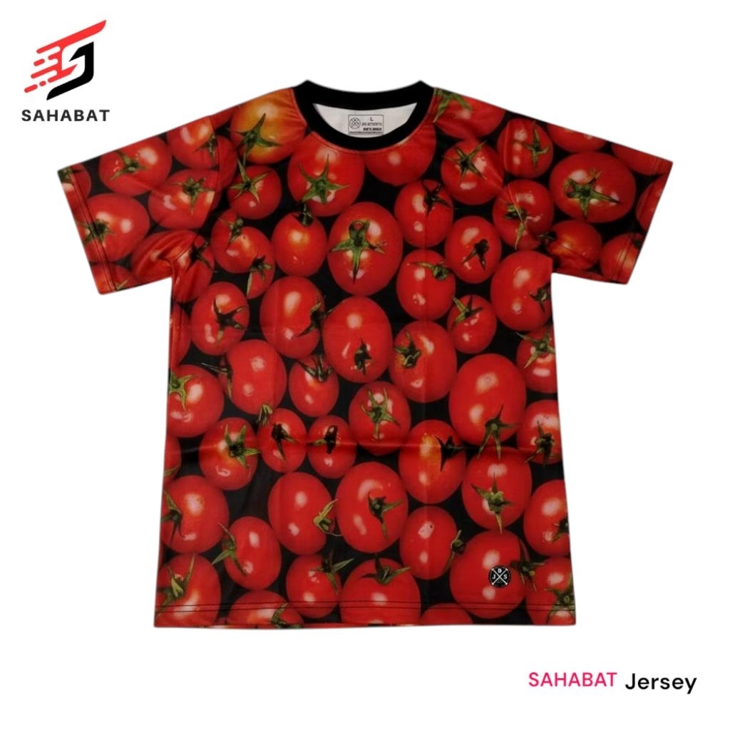 Kaos Jersey Full Print Tomat Sayur Buah 3D