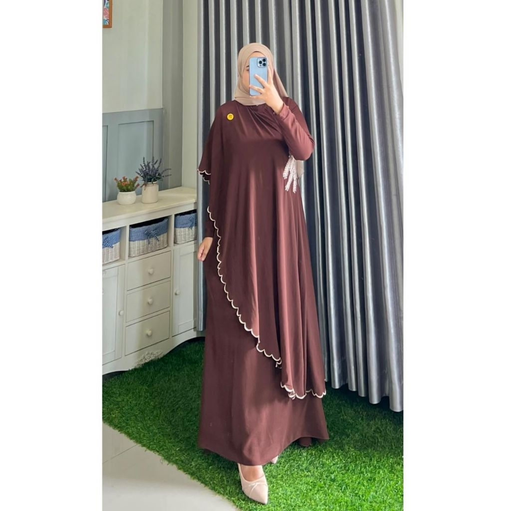Tahan Lama  {Meisya} Dres Eldira Baju Kurung Kondangan Dengan Bordir Premium Elegan
