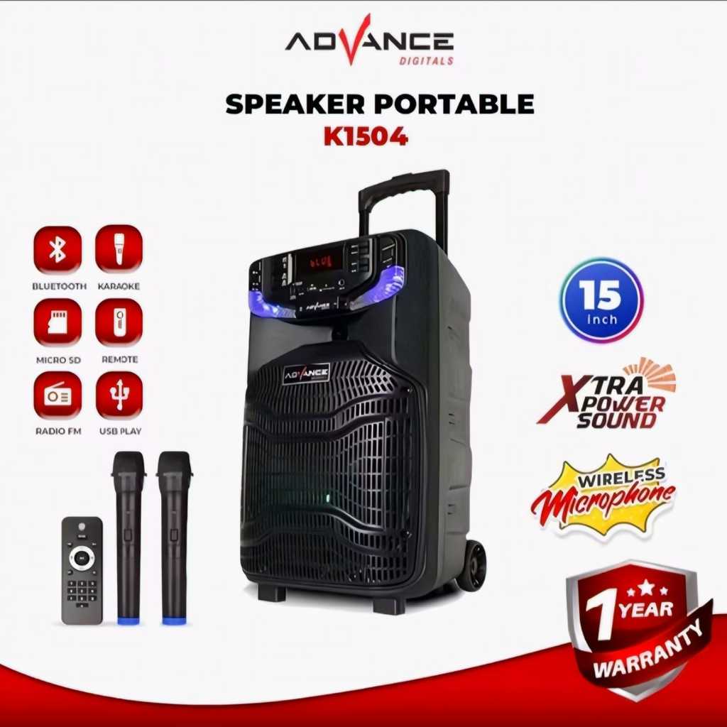 Advance Speaker 15inch Portable Profesional Bluetooth K1504