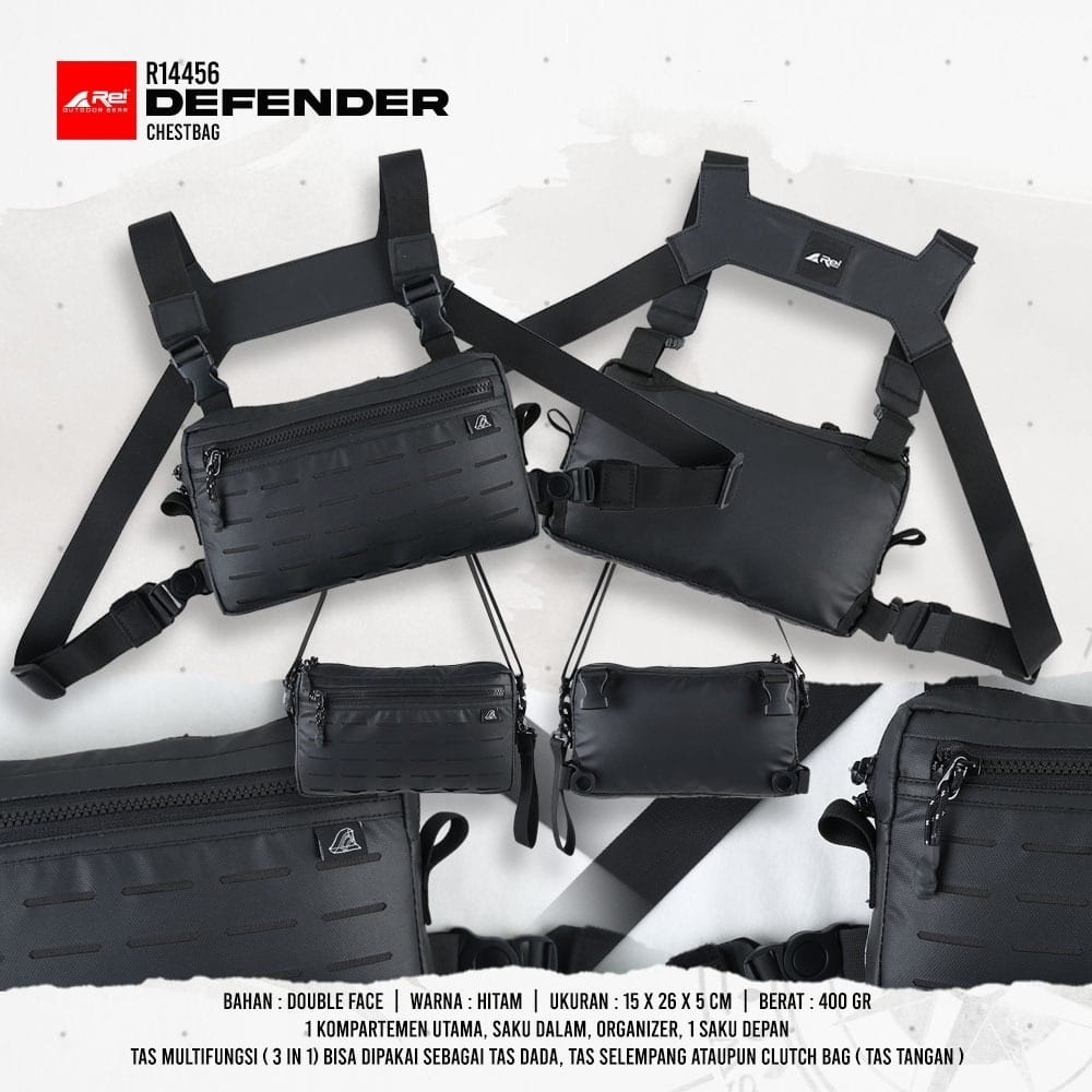 Arei Outdoorgear Chestbag Defender 3 in 1 / Tas Dada, Selempang, Handbag