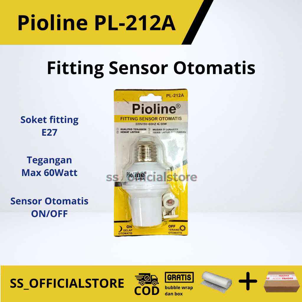 Fitting Sensor Cahaya PIOLINE Bohlam Lampu / Fitting Lampu Sensor Cahaya
