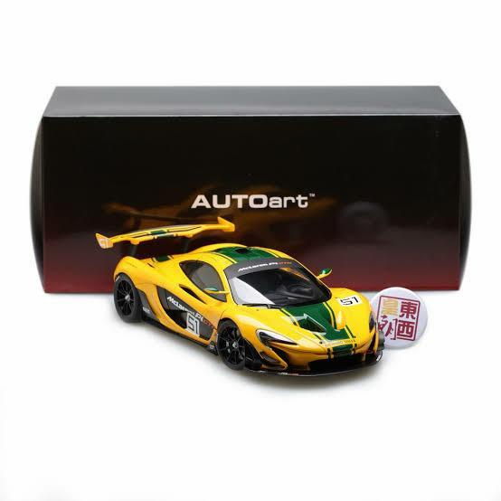 DIECAST MINIATUR MOBIL 1/18 AUTOART MCLAREN P1 GTR ORANGE PUTIH KUNING