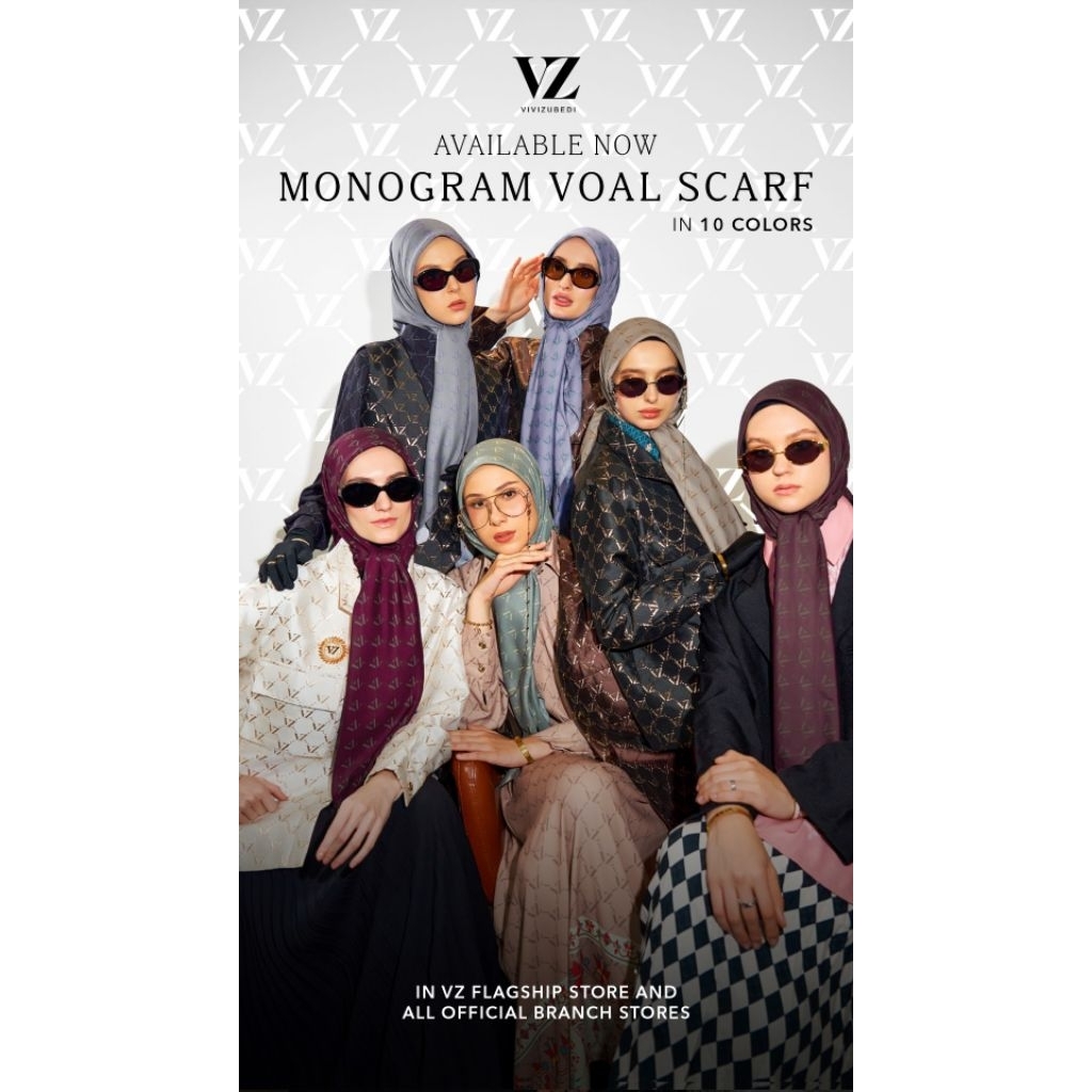 Monogram Voal Scarf NEW - VIVIZUBEDI LAMPUNG