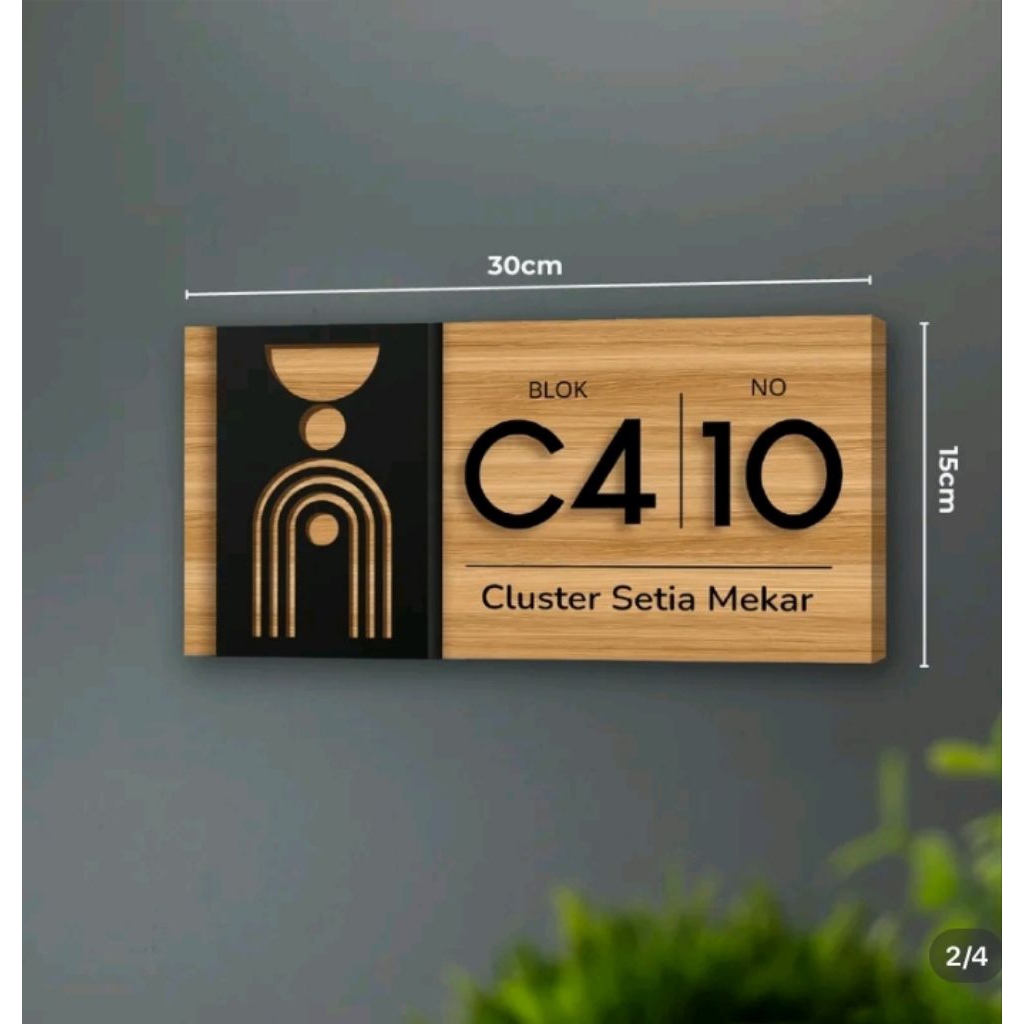 PAPAN NAMA RUMAH KAYU JATI ASLI PREMIUM