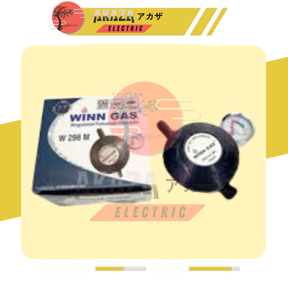 REGULATOR WINGGAS W298M HITAM +METER (UNTUK TEKANAN RENDAH)