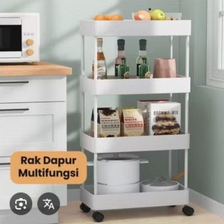 Rak susun 4 ada roda tempat makeup atau tempat bumbu