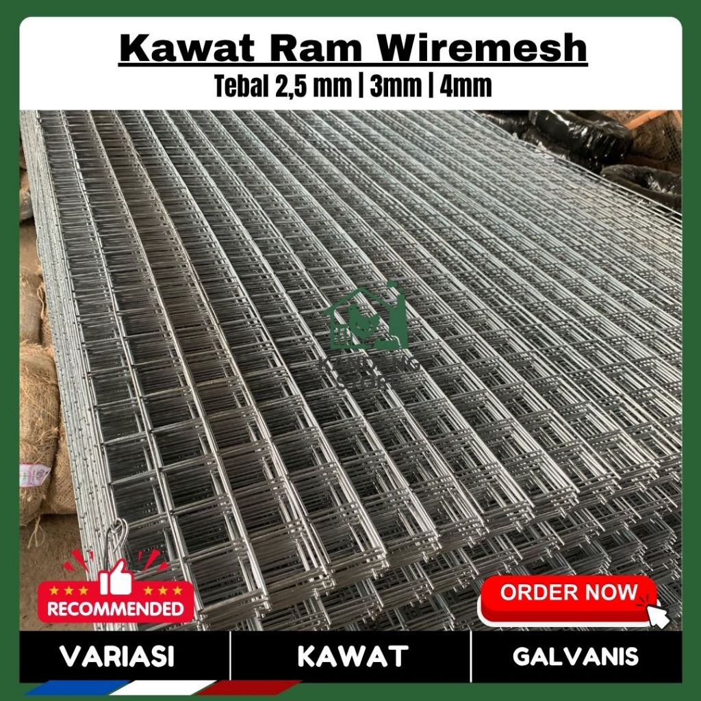 KAWAT RAM WIREMESH GALVANIS TEBAL 2,5MM 3MM 4MM UKURAN BERVARIASI | ANTI KARAT, KUAT DAN TAHAN BERTA