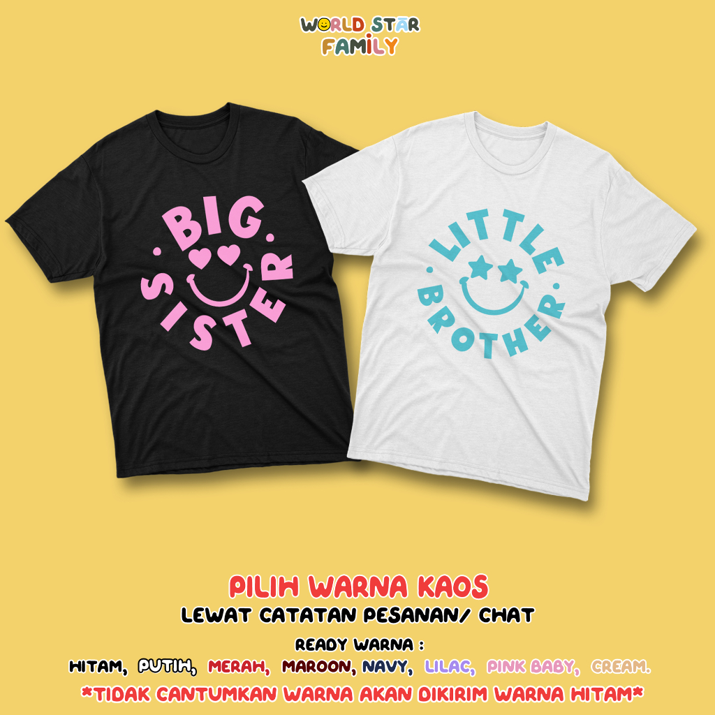 WSF Kaos Couple Kakak Adik Sibling Anak Lucu Serasi Foto Keluarga Bahan Premium Anak Cowok Anak Cewe