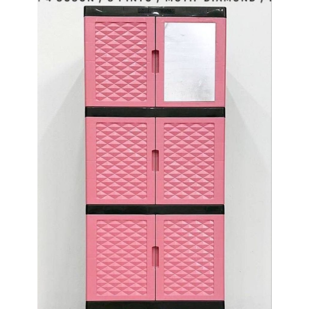 Lemari Plastik 3 susun Kaca+ bubble , Pontianak