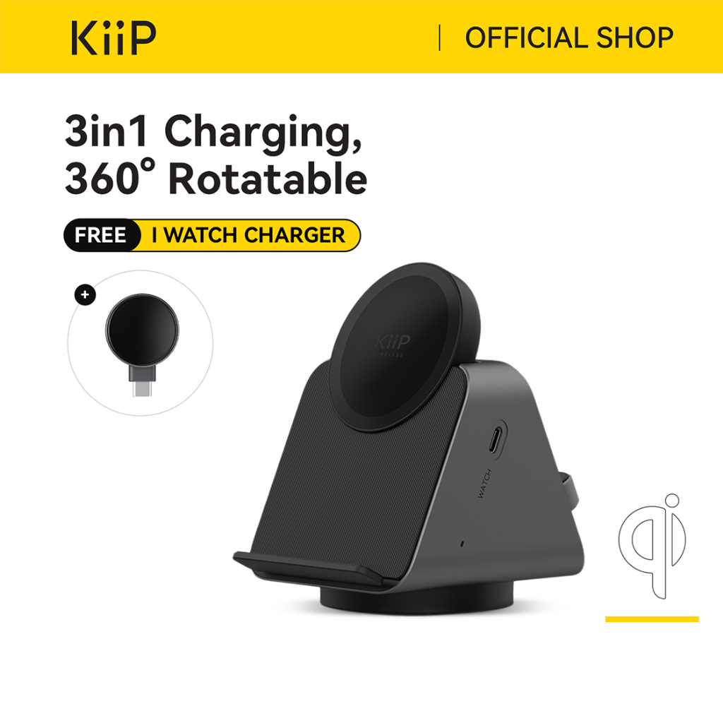 KiiP Wireless W8 Charging Base Magsafe Magnetic Charger 3in1 PD
