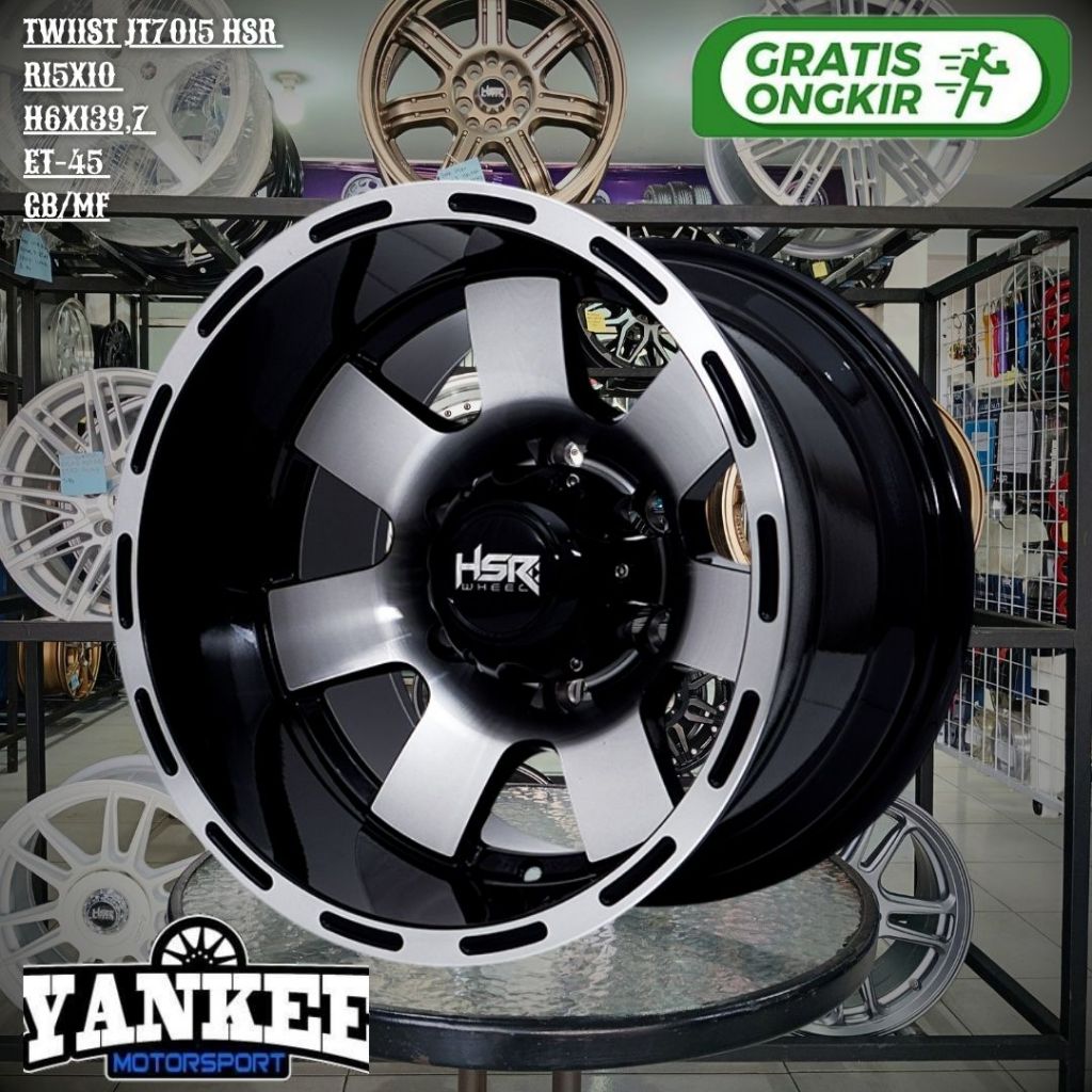 Velg Mobil CELONG RING 15 HSR TWIIST R15 LEBAR 10 INCH LOBANG 6x139,7 ET-45 GBMF