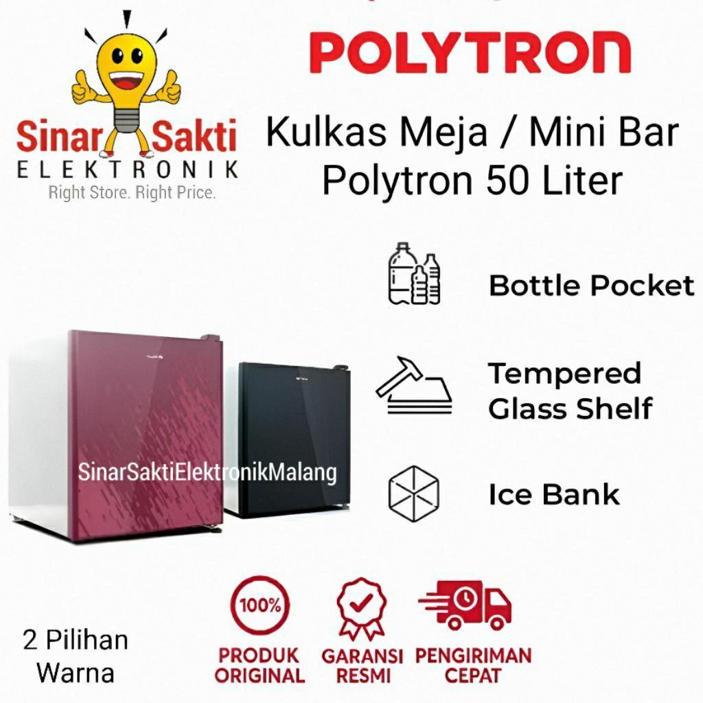 Polytron Kulkas Mini Bar Hotel Atas Meja 50 Liter 50l Polytron Lemari Es 1 Pintu Portable