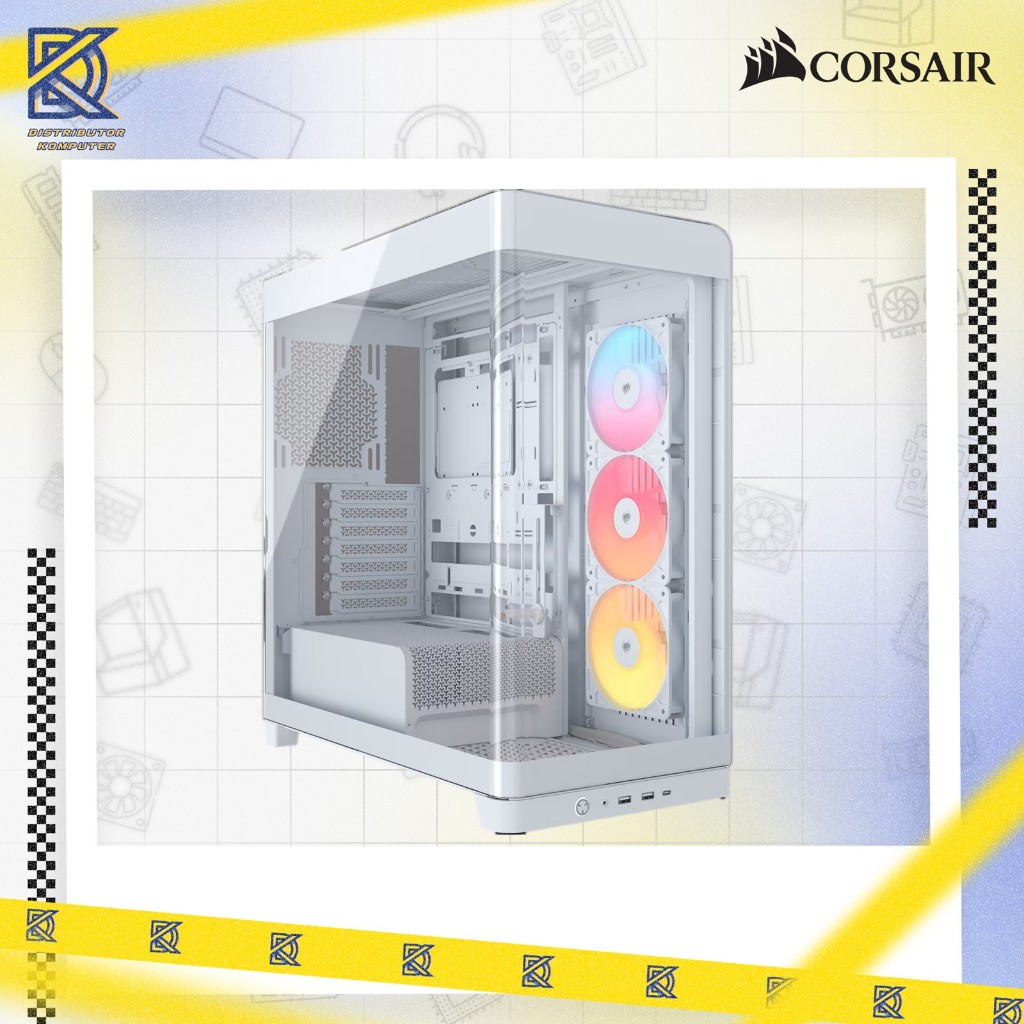 CORSAIR FRAME 4500X RS-R ARGB Panoramic Glass Mid-Tower PC Case - White