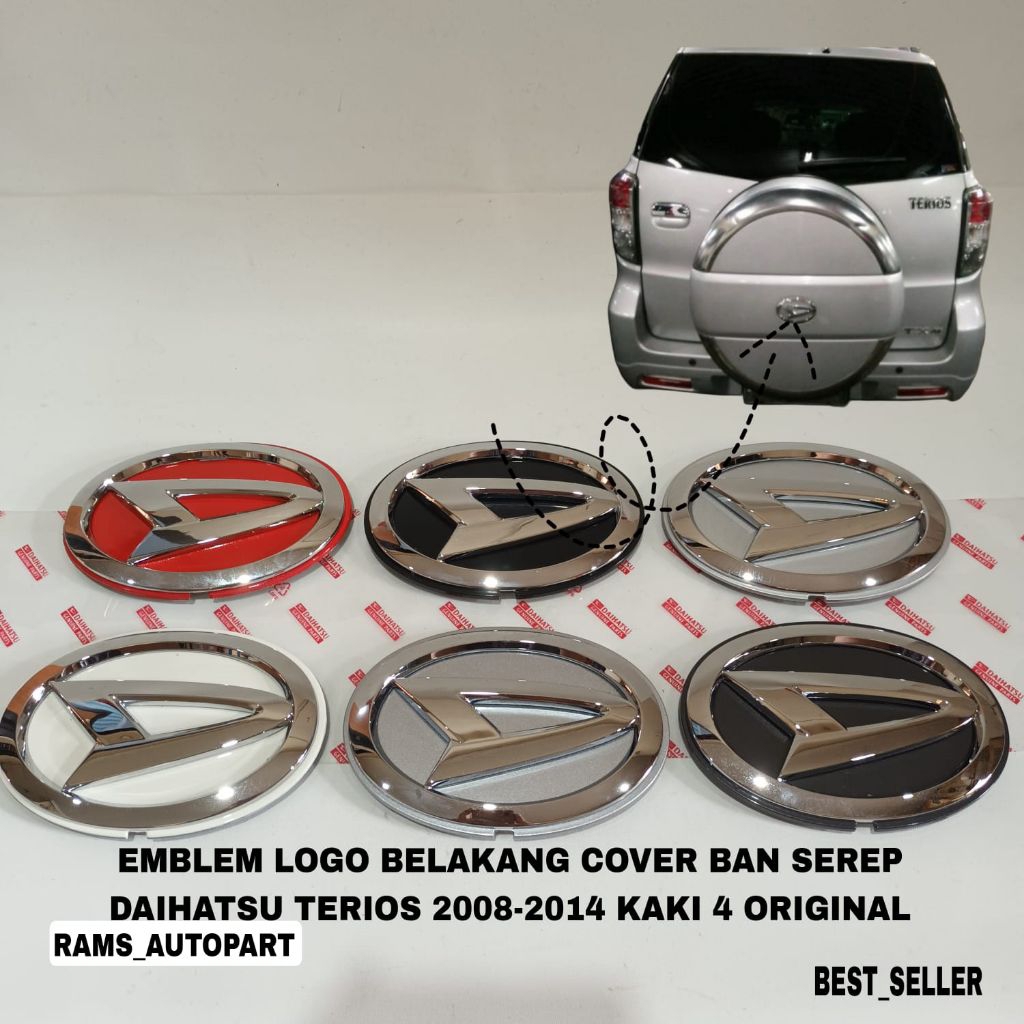 Emblem Logo Cover Tutup Belakang Ban Serep Daihatsu Terios Original Kaki 4 Tahun 2006-2014