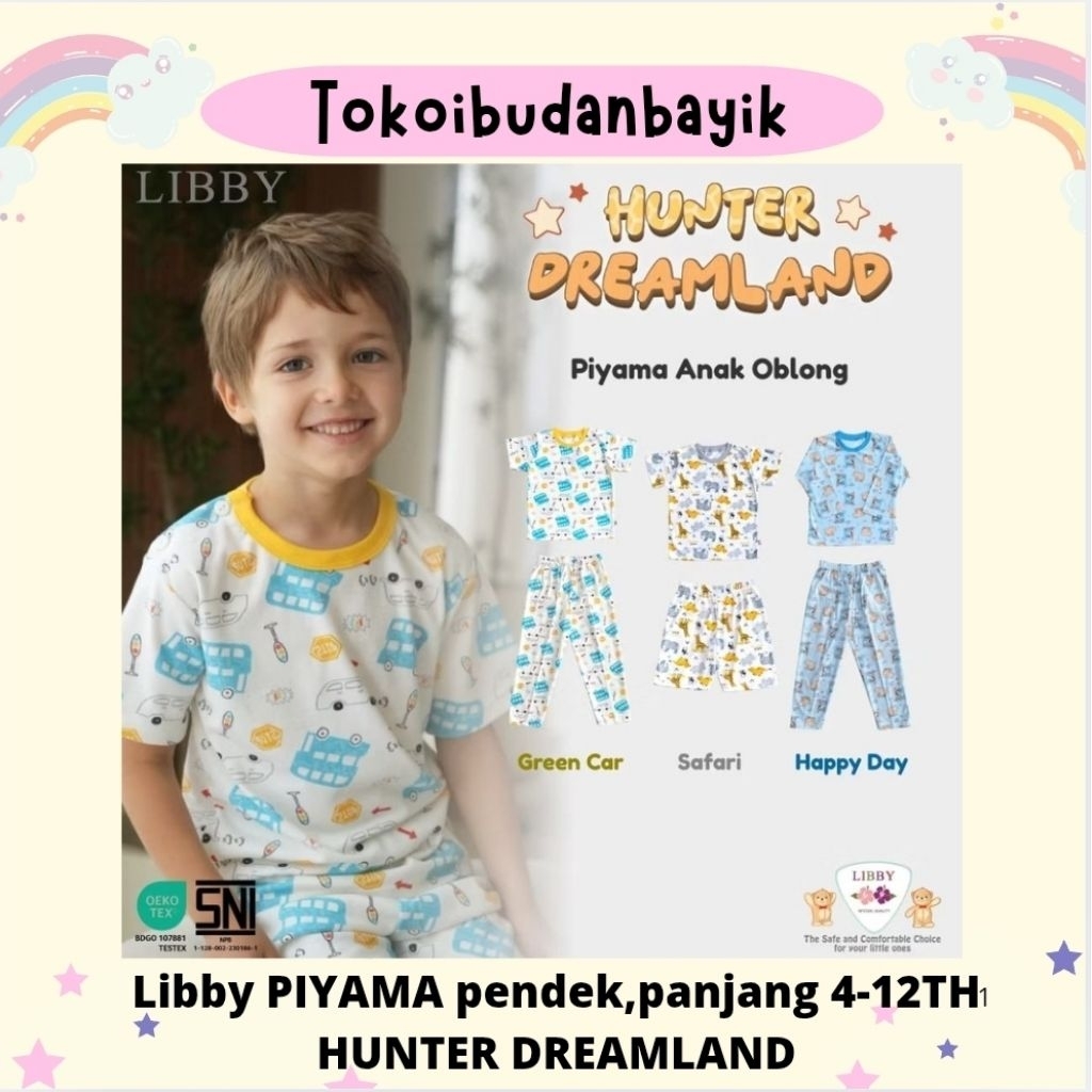 PIYAMA LIBBY HUNTER DREAMLAND Panjang /Pendek 4-12th