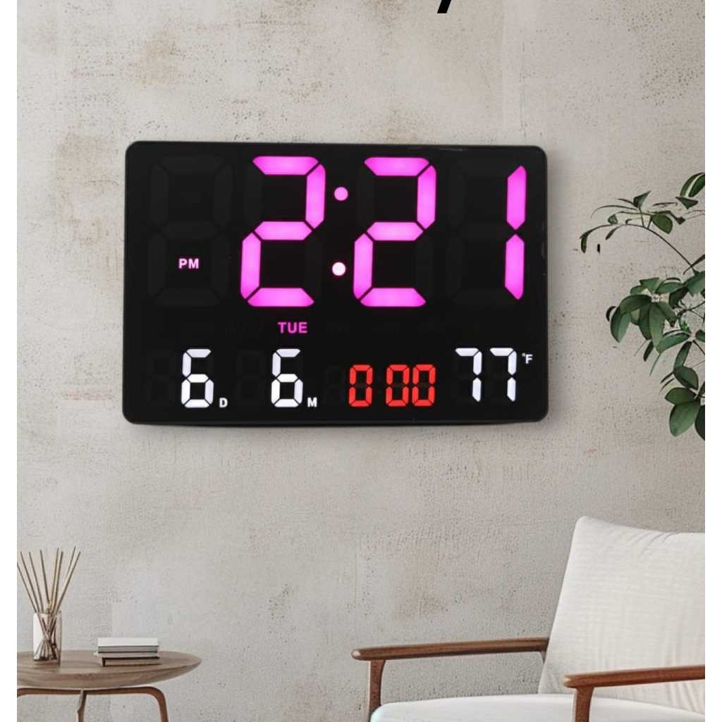 Jam Dinding Digital & Jam Meja LED Dengan Layar Besar & Jam Digital LED Besar Tampilan JH-2619