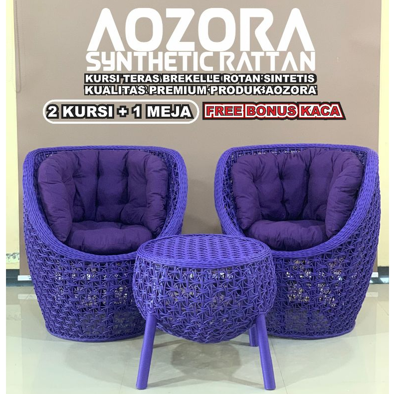 Kursi Teras Brekelle Gentong Rotan Sintetis Premium Kapasitas 1 seat