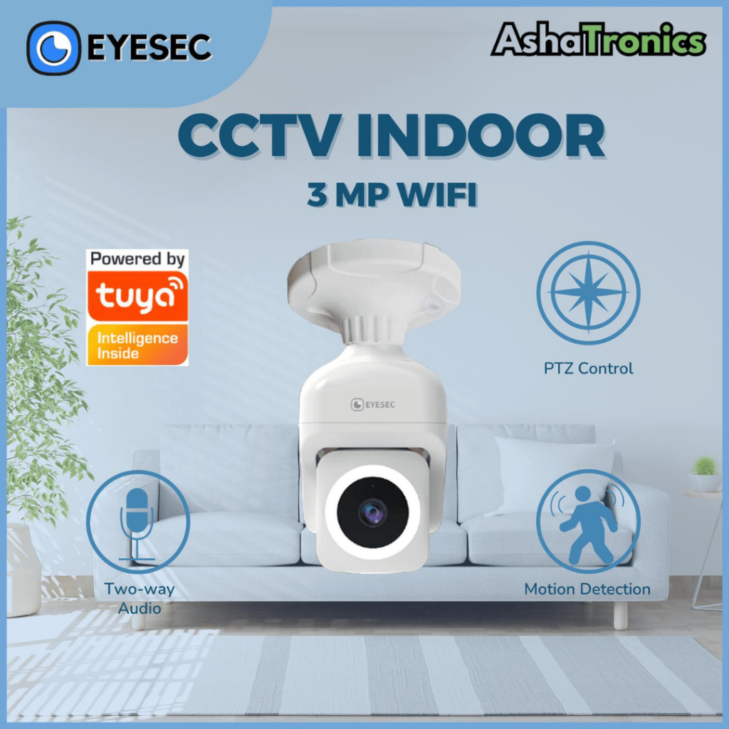 EYESEC CCTV Lampu 3MP TUYA Kamera CCTV Wifi Bohlam 355 PTZ
