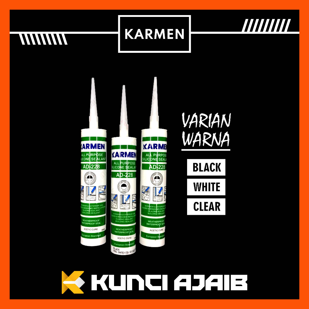 KARMEN Silicone Sealant Botol Lem Kaca Aquarium Silikon Perekat Tape