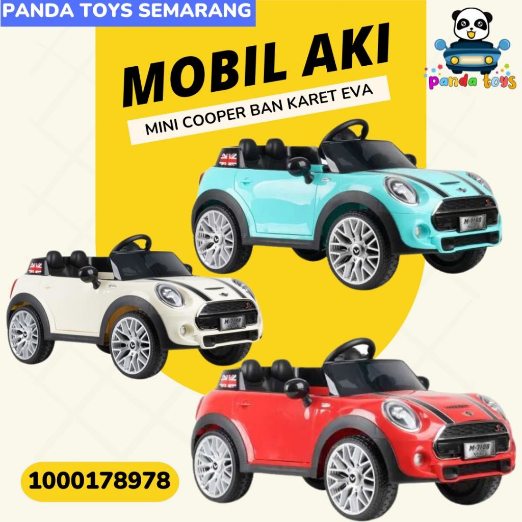 MOBIL AKI ANAK MINI COOPER BAN KARET EVA VIBE  PMB MINICOOPER BAN 7188 EVA PANDA TOYS SEMARANG