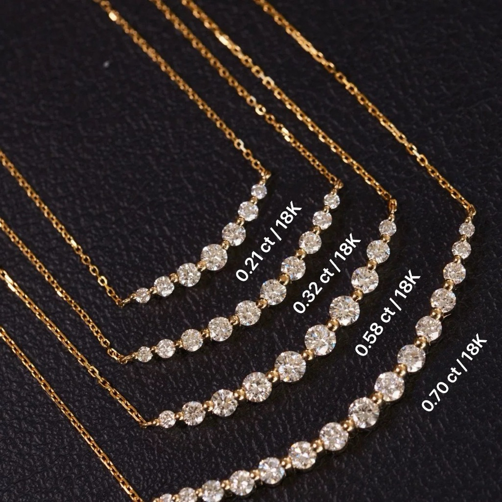 [100%  Lab Grown Diamond 18K Emas Asli HongKong Gold ]- FL-IF-VVS1 - VS1 - Color D PREMIUM  Lab alam