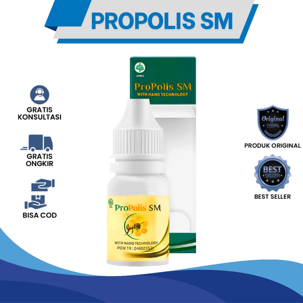 Propolis SM Brazil Asli 100 % Original Alami - Obat Herbal Alami - Halal MUI & BPOM  - Bisa COD - Ga