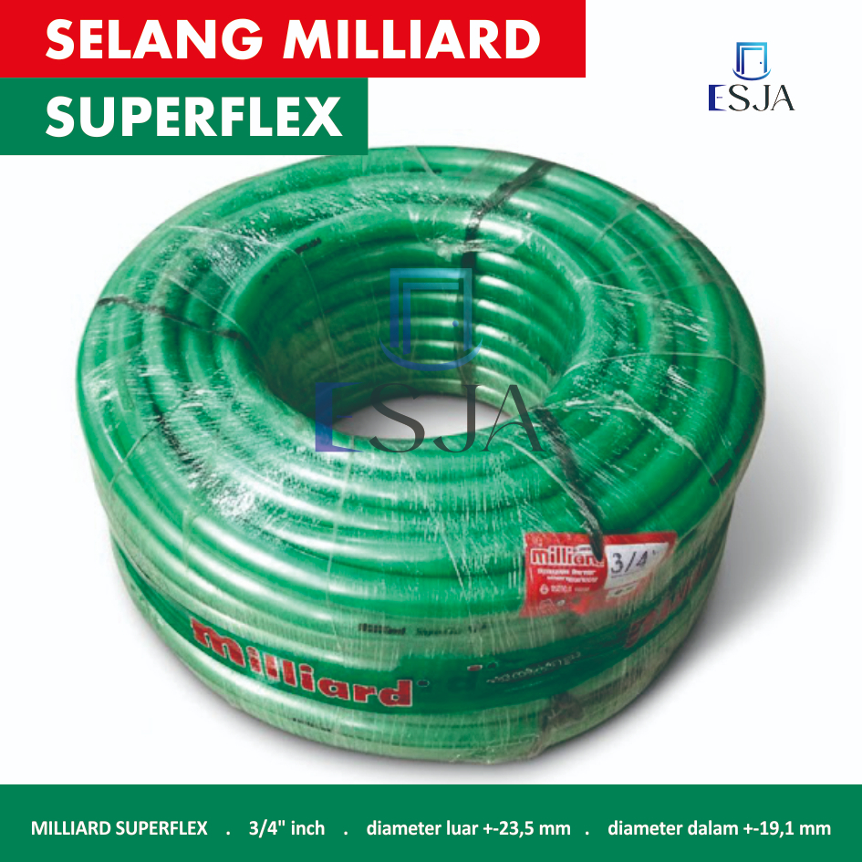 Selang Air 3/4" inch Milliard Superflex Selang Hijau