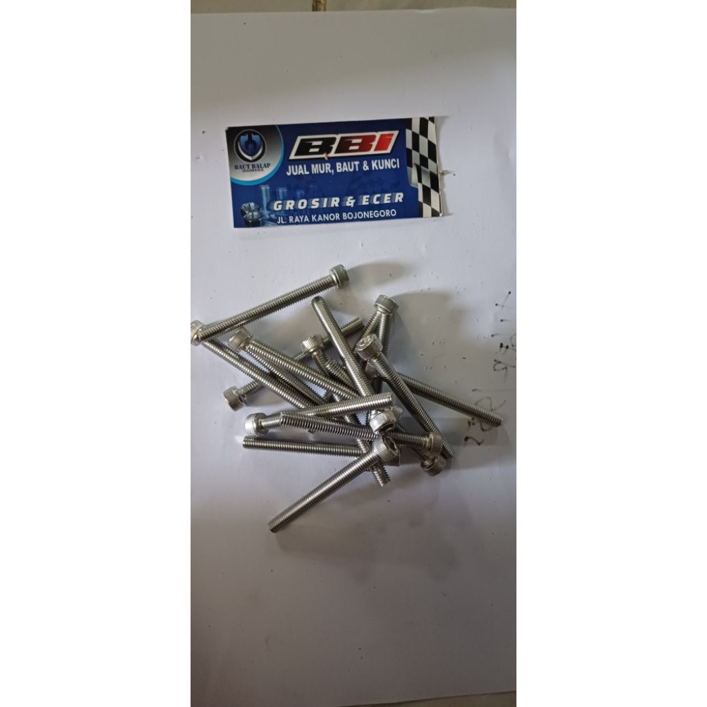 baut L stenliss 6x60 baut 10 panjang 6cm