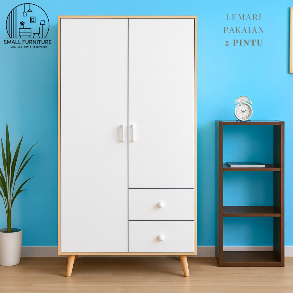 Lemari Pakaian 2 Pintu Lemari Pakaian Kayu 2 Pintu Lemari Pakaian / Baju 2 Pintu Minimalis 2 Gantung