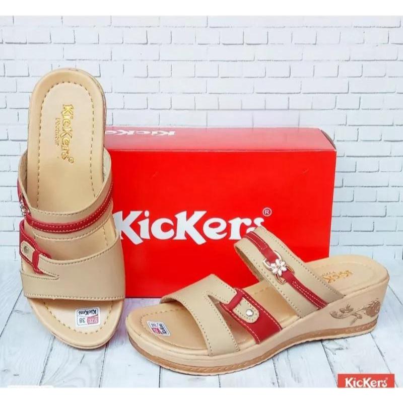 sandal perempuan wedges kicker sandal selop wanita sandal selop cewek sandal ibu ibu wedges wejes