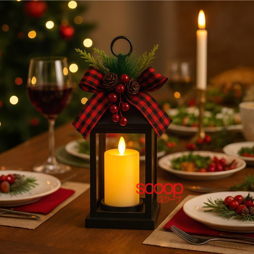 Lampu Dekorasi Meja Natal Lilin LED dengan 3 Ukuran - Baterai Kancing atau AAA
