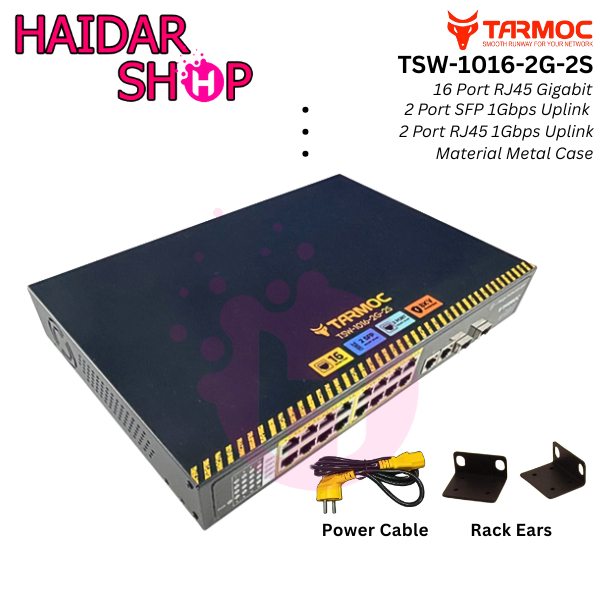 Tarmoc TSW-1016-2G-2S Gigabit 1U Switch Unmanage 16 port Metal Case