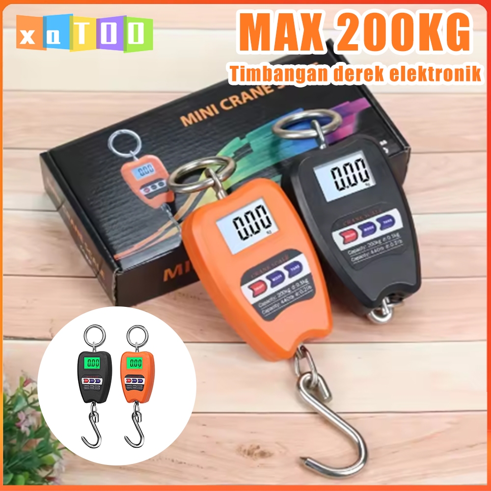 Timbangan derek digital LCD 200 kg, timbangan derek elektronik mini, timbangan derek elektronik port