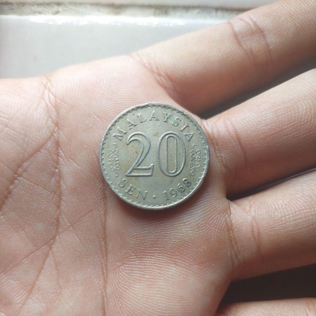 koin malaysia 20 sen gedung parlemen 1968