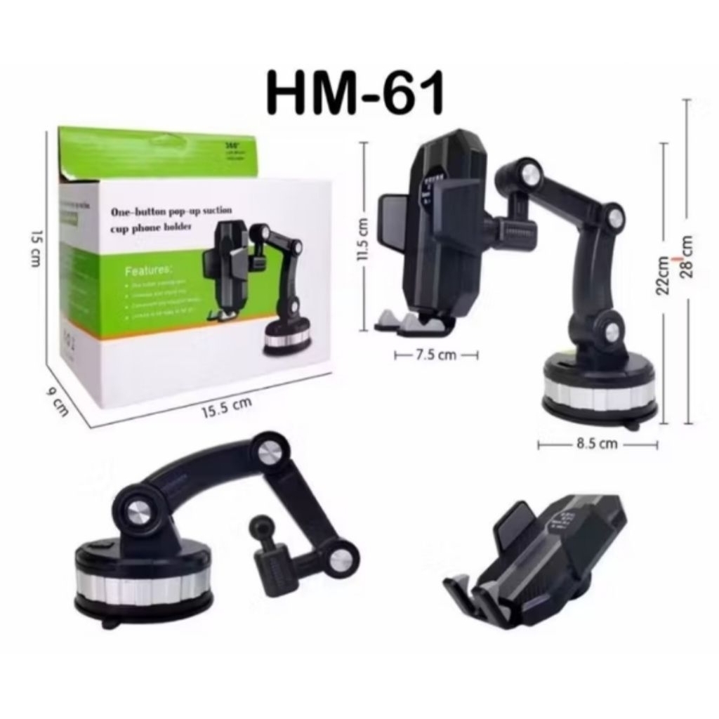 HOLDER MOBIL   DUDUKAN HP DI MOBIL  LONG NECK  KARET PEREKAT KACA