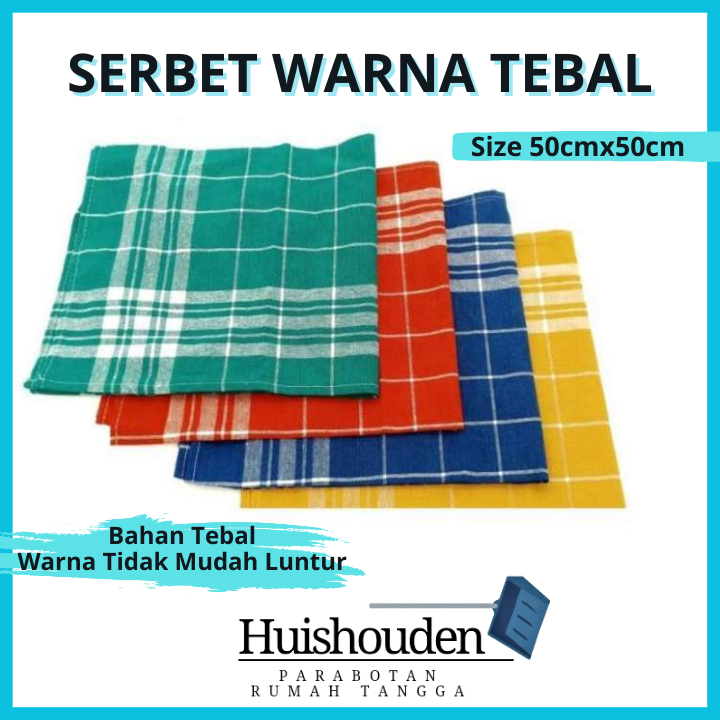 THH62 Serbet Warna Tebal - Lap Dapur Warna Tebal & Lebar